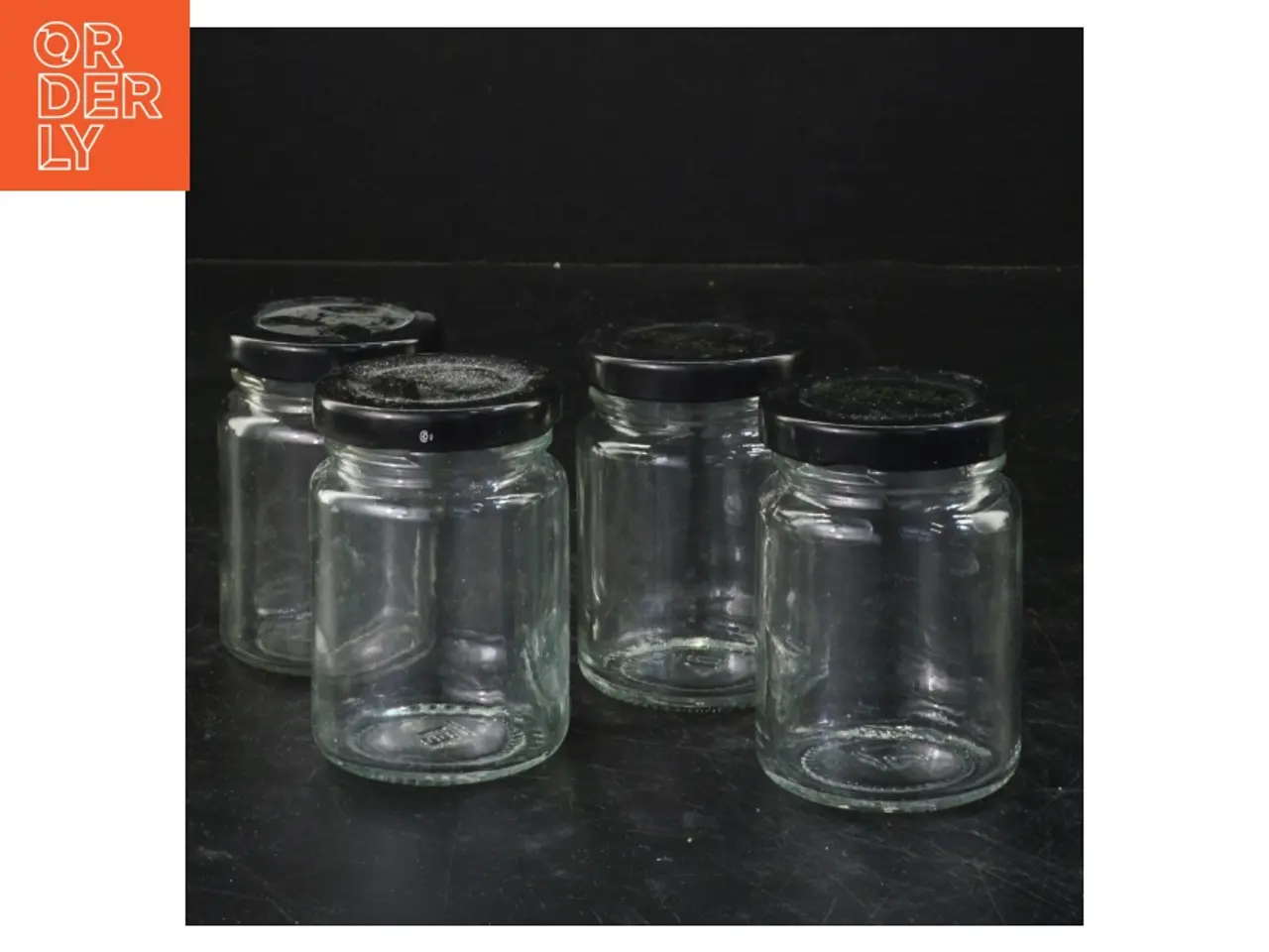 Billede 1 - Sæt af 4 glasbeholdere med låg (str. 7,5x5 cm)