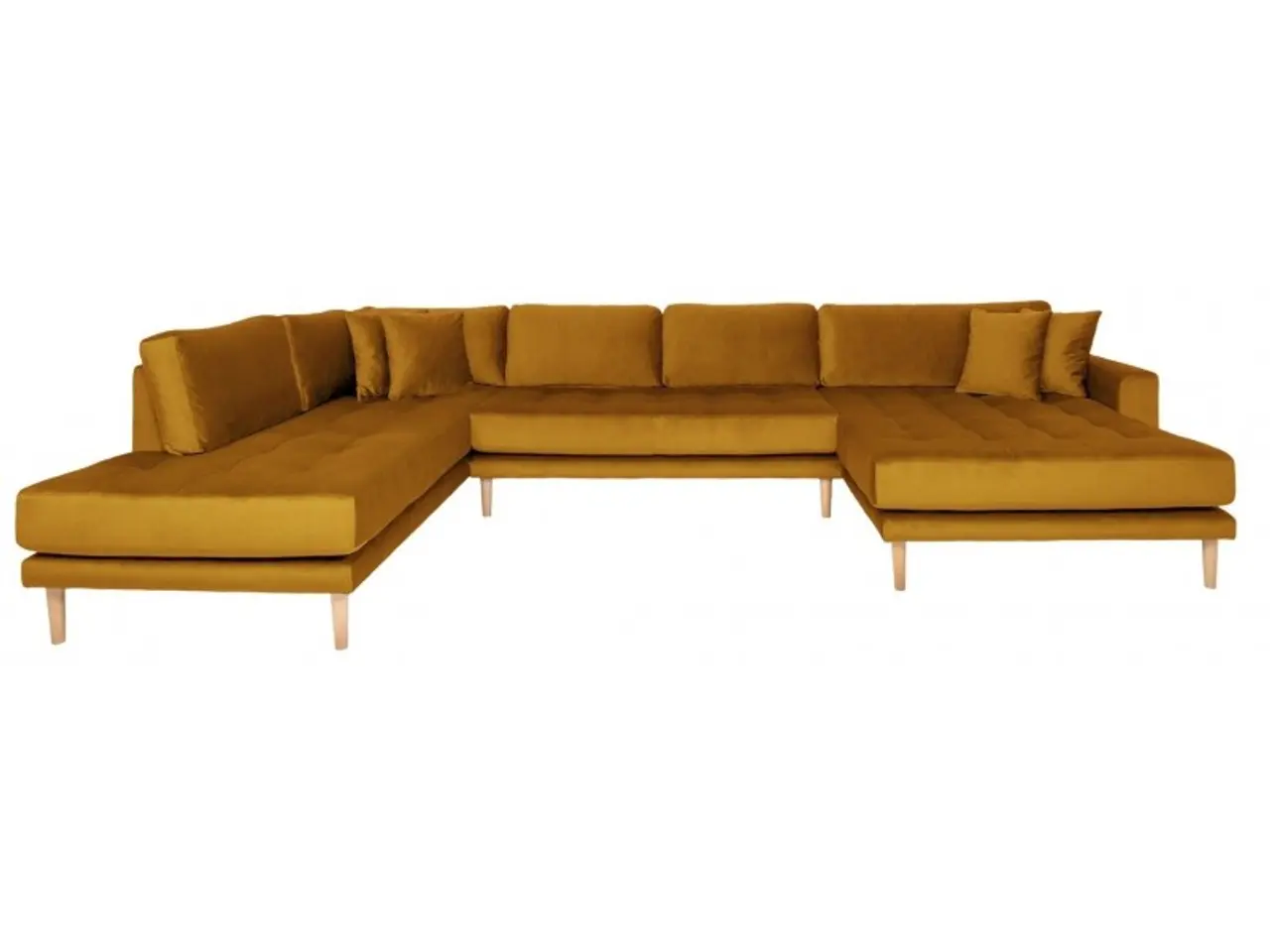 Billede 4 - Lido - Hjørnesofa med Højrevendt Chaiselong - Sennepsgul velour