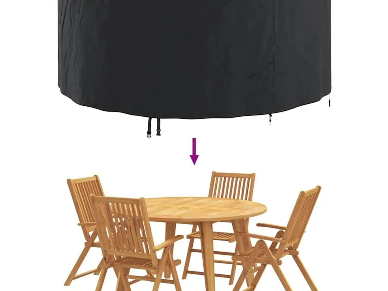 Billede 7 - Overtræk til havemøbler Sort 200 x 200 x 71 cm 420D stof