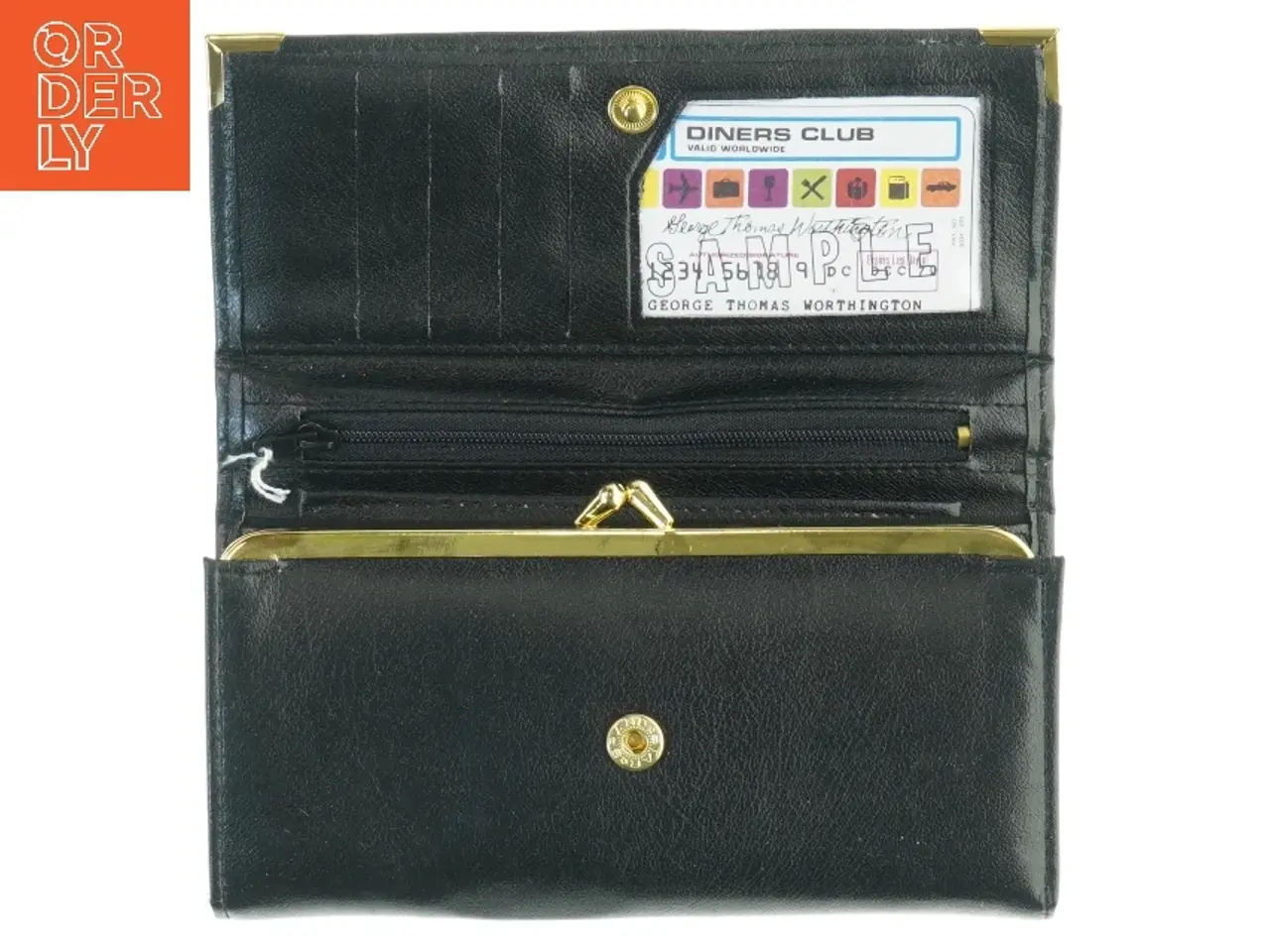 Billede 2 - Sort læderpung (str. 18x10 cm)