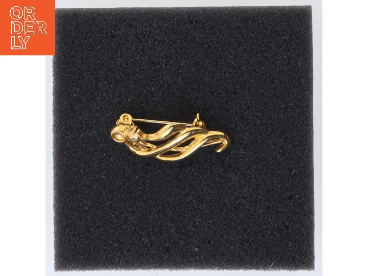 Billede 1 - Guldtonet broche (str. 3,5 cm)