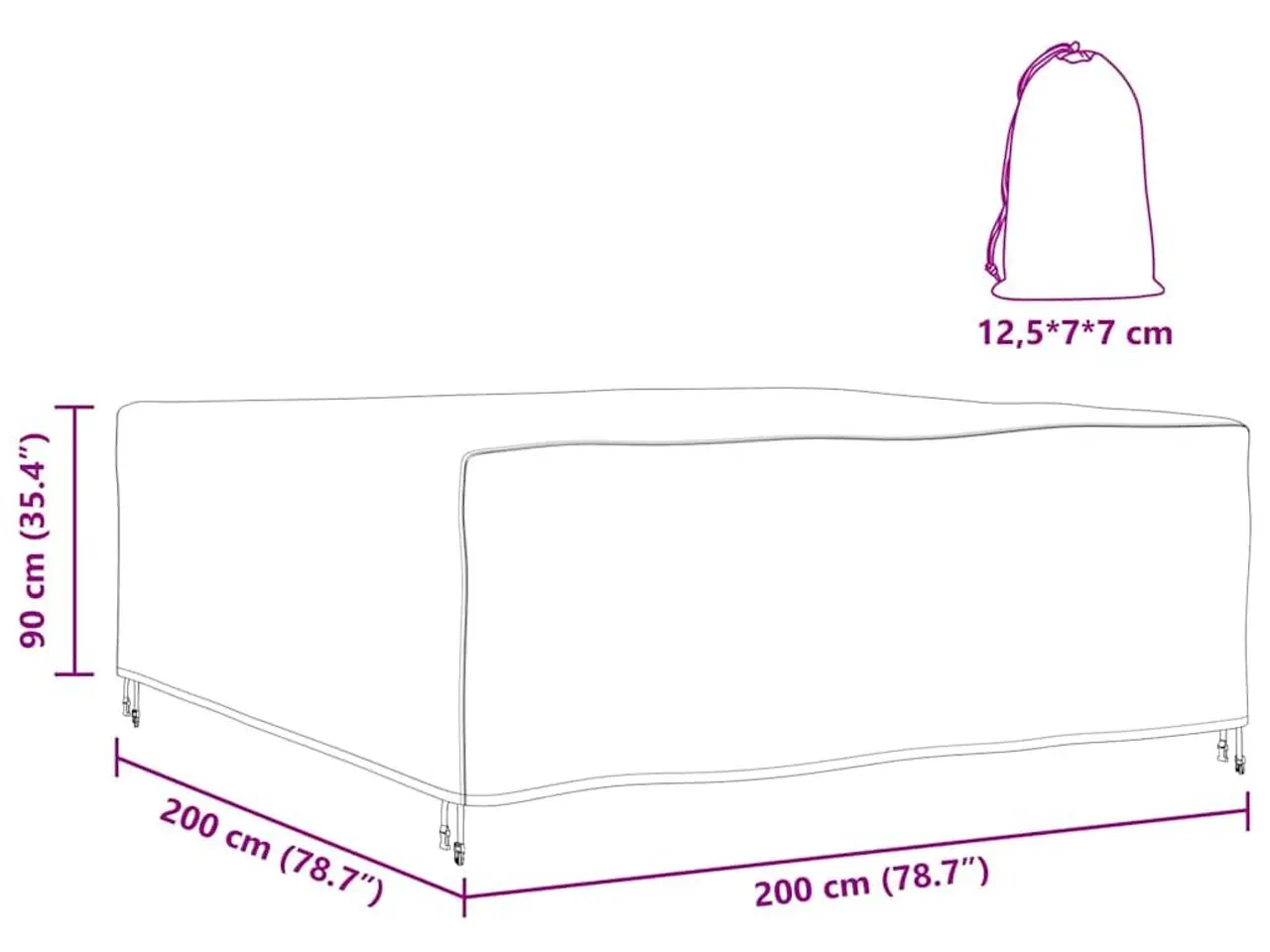 Billede 10 - Møbelovertræk sort 200 x 200 x 90 cm - 210D