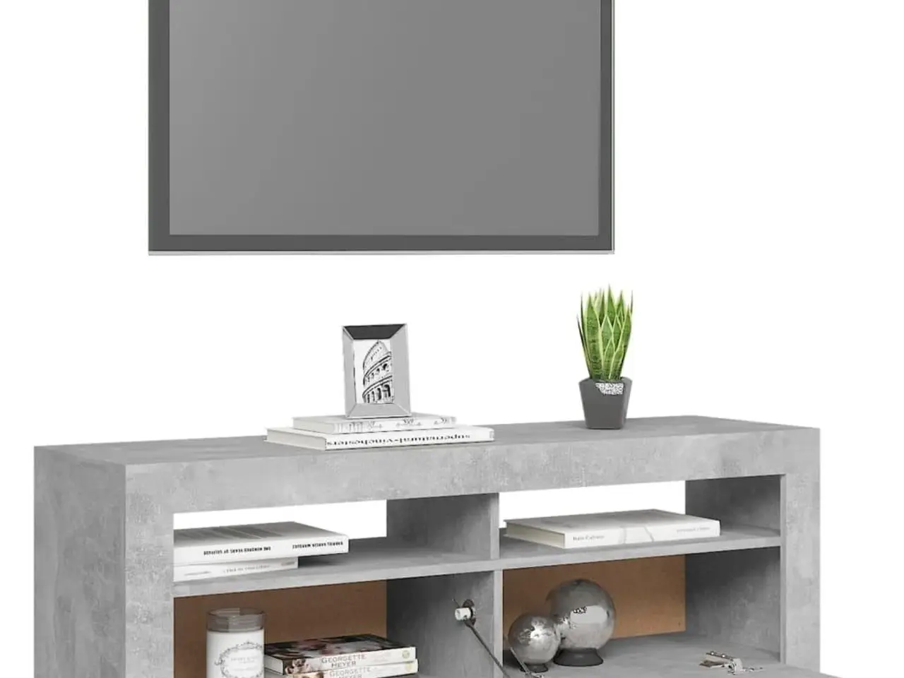 Billede 6 - Tv-bord med LED-lys 120x35x40 cm betongrå