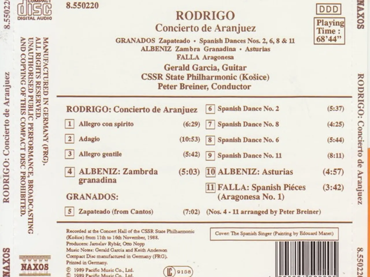 Billede 2 - Rodrigo*, Albéniz*… – Concierto de Aranjuez – CD