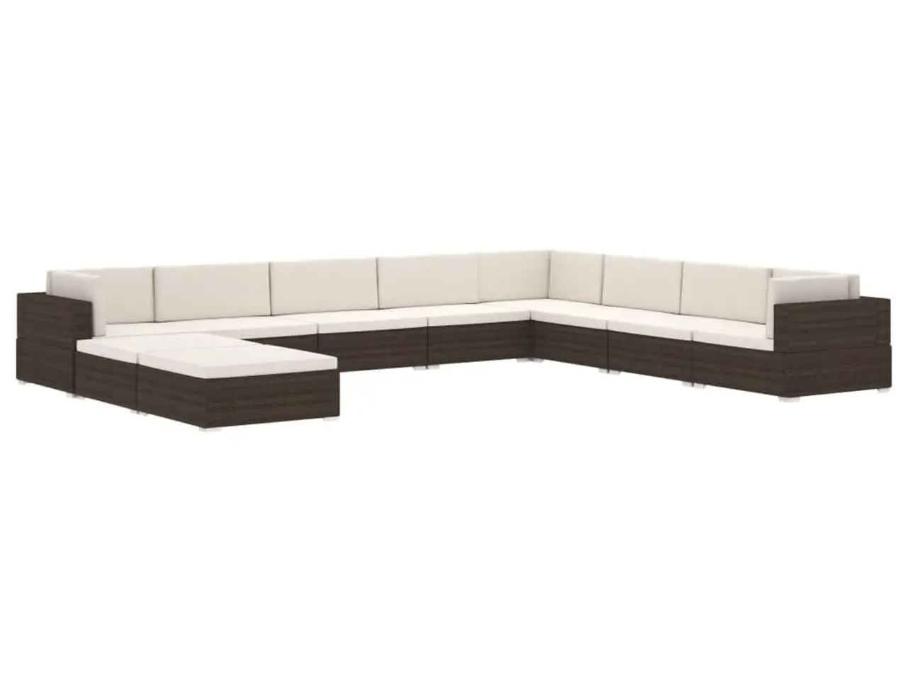 Billede 7 - Fodskammel med hynde i polyrattan - sort, 70 × 70 cm