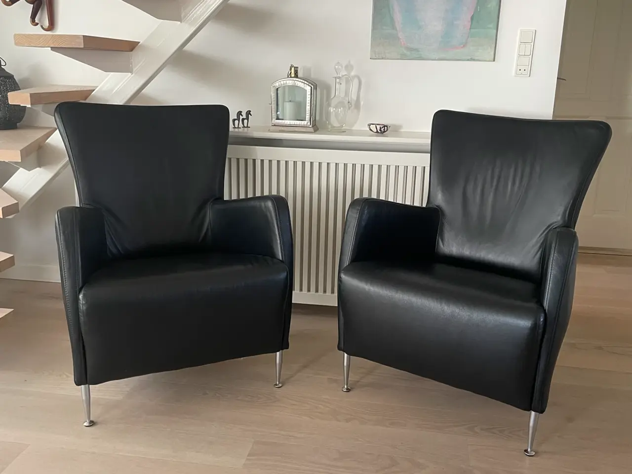 Billede 1 - 2 stk. BoConcept Model 031 lænestole i sort læder