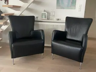 2 stk. BoConcept Model 031 lænestole i sort læder