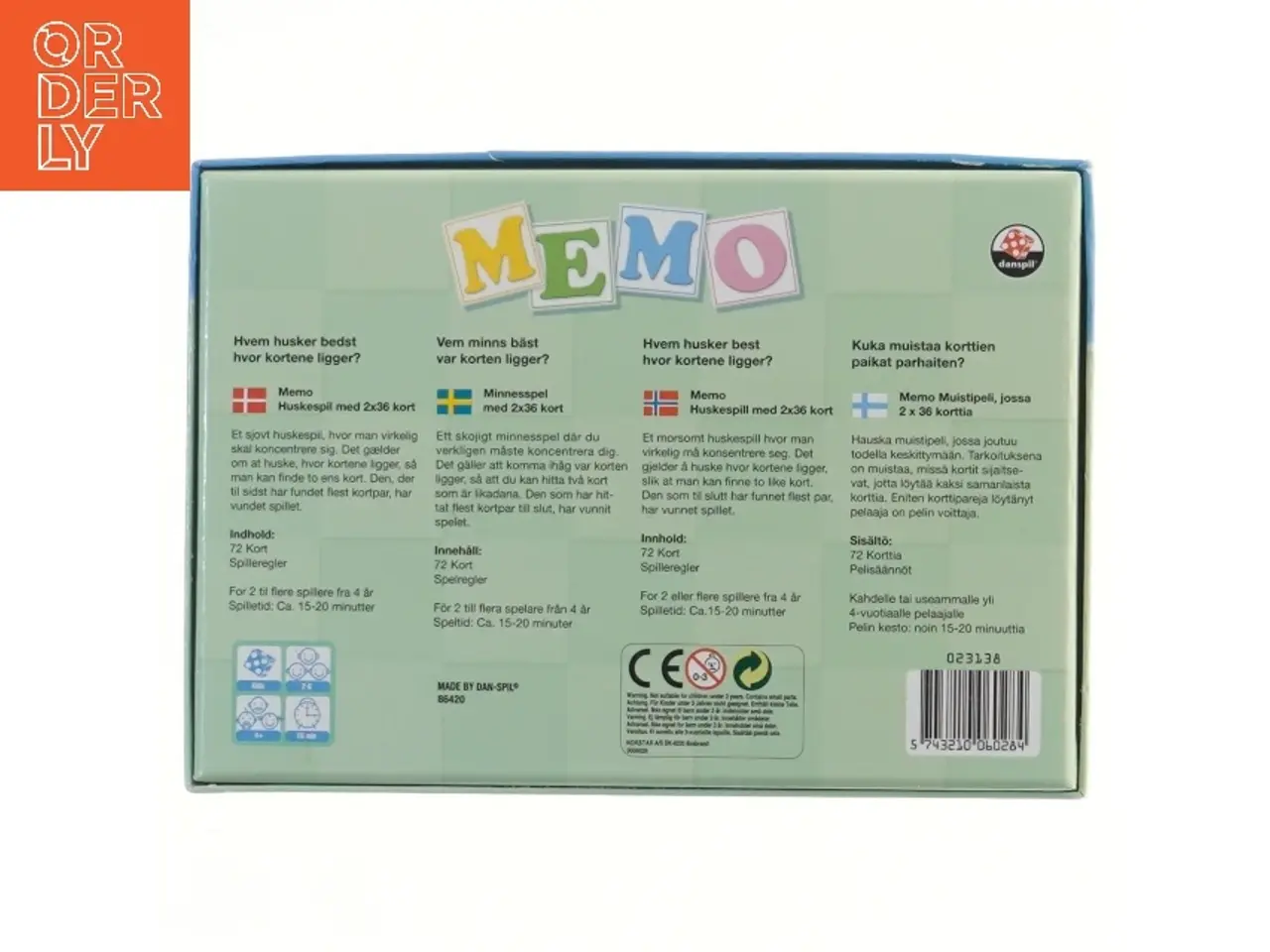 Billede 2 - Memo-spil fra Danspil (str. 24x17 cm)
