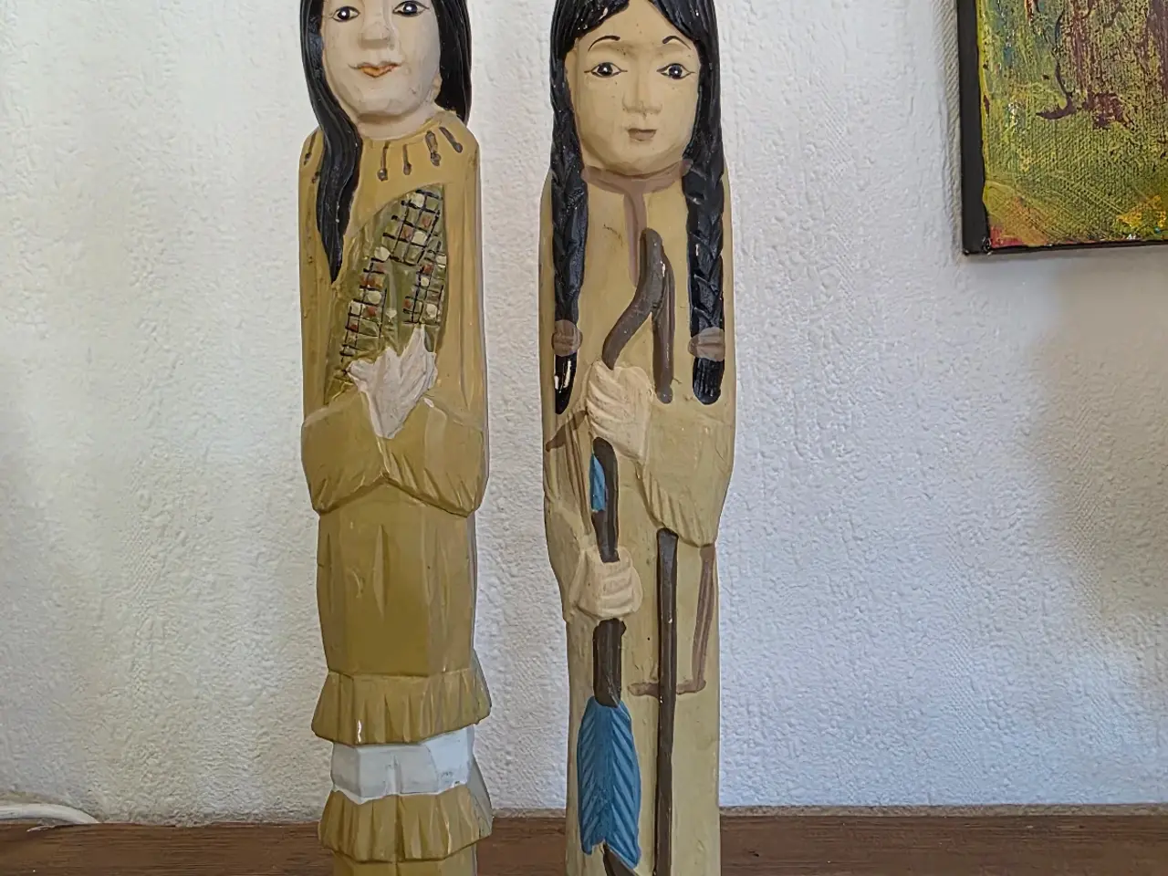 Billede 1 - Et par håndskårede vintage træfigurer