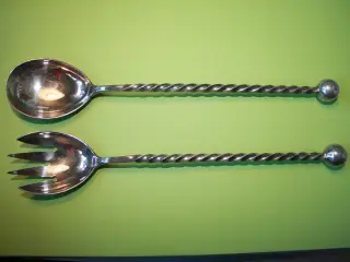 Salatbestik af sølvplet