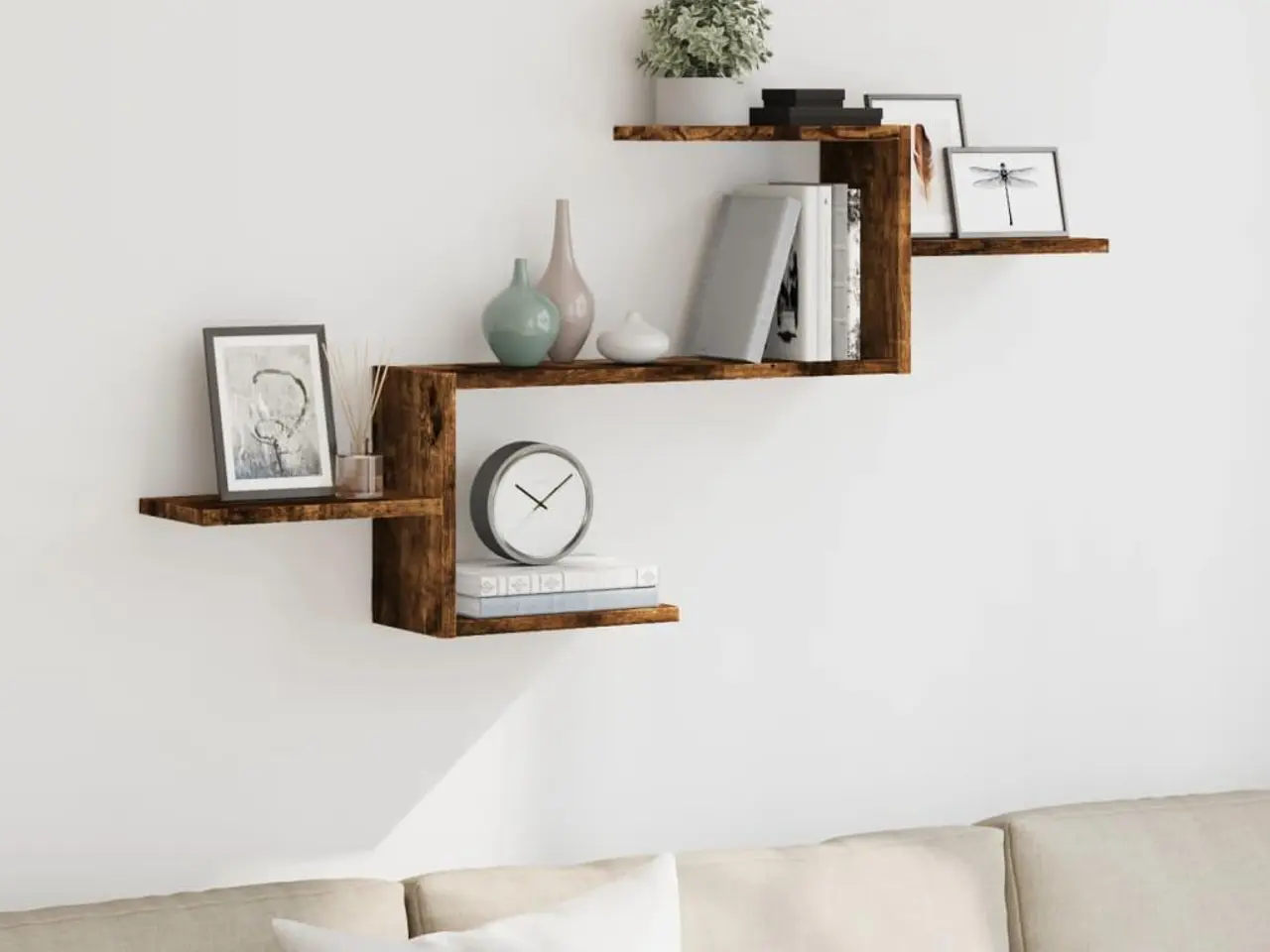Billede 1 - Væghylde 104×15×49 cm i konstrueret træ - røget egetræsfarve