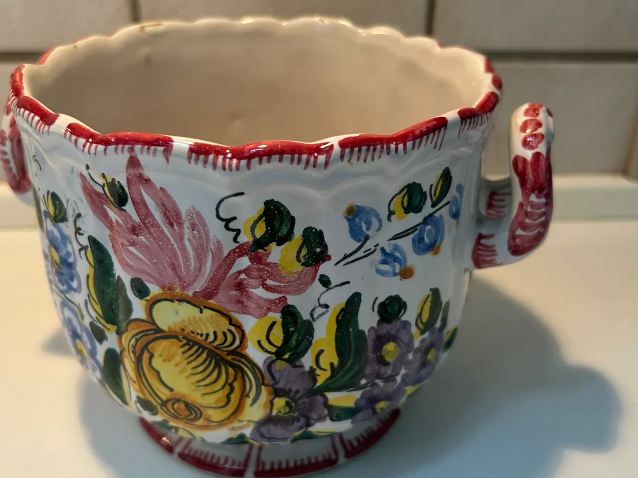 Billede 2 - RETRO urtepotteskjuler med blomster deco.