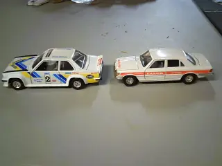 Legetøjsbil Opel Ascona 400 rally og Mercedes 450