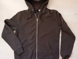 Hoodie / hættetrøje med lynlås. Grå