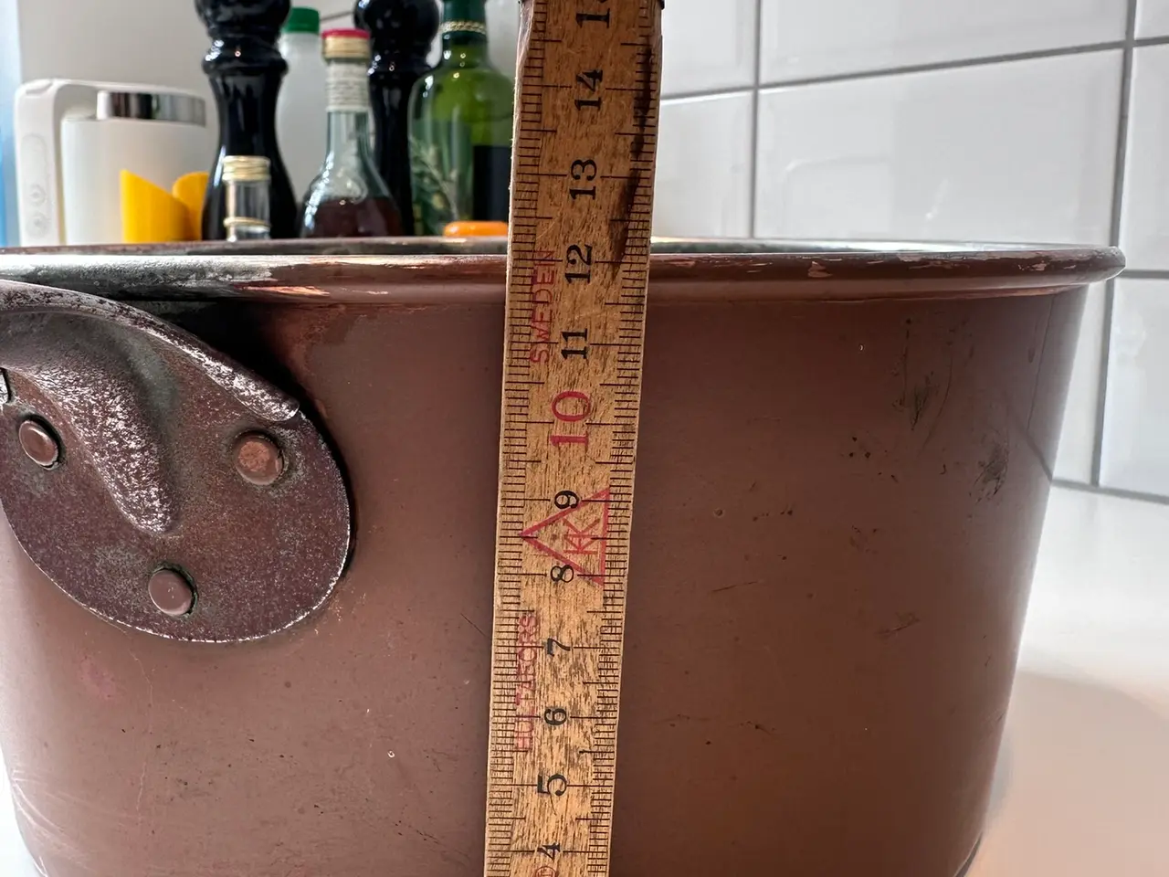 Billede 6 - Kobbergryde med håndtag på hele 5 liter.