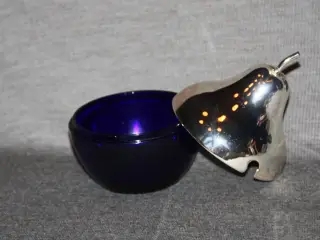 Marmelade krukke i blå glas