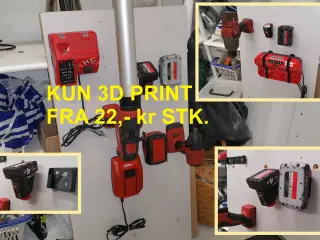 Milwaukee 18v/12v holdere og beslag - 3d print