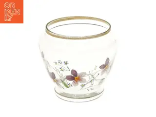 Dekorativ glasvase med blomsterdesign (str. Ø 11x10 cm)