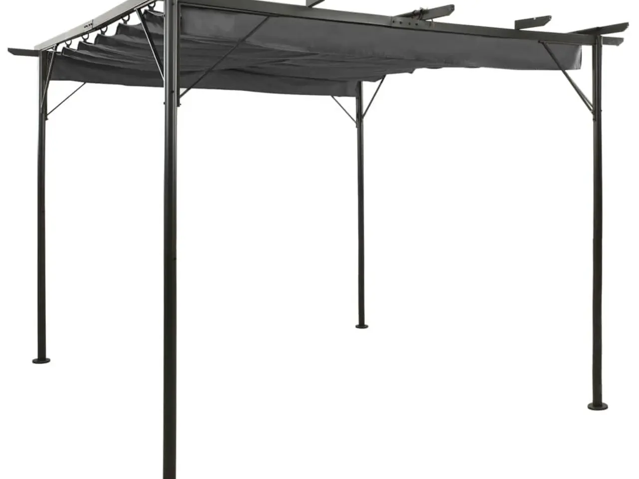 Billede 1 - Pergola med sammenrulleligt tag 3 x 3 m - antracitgrå