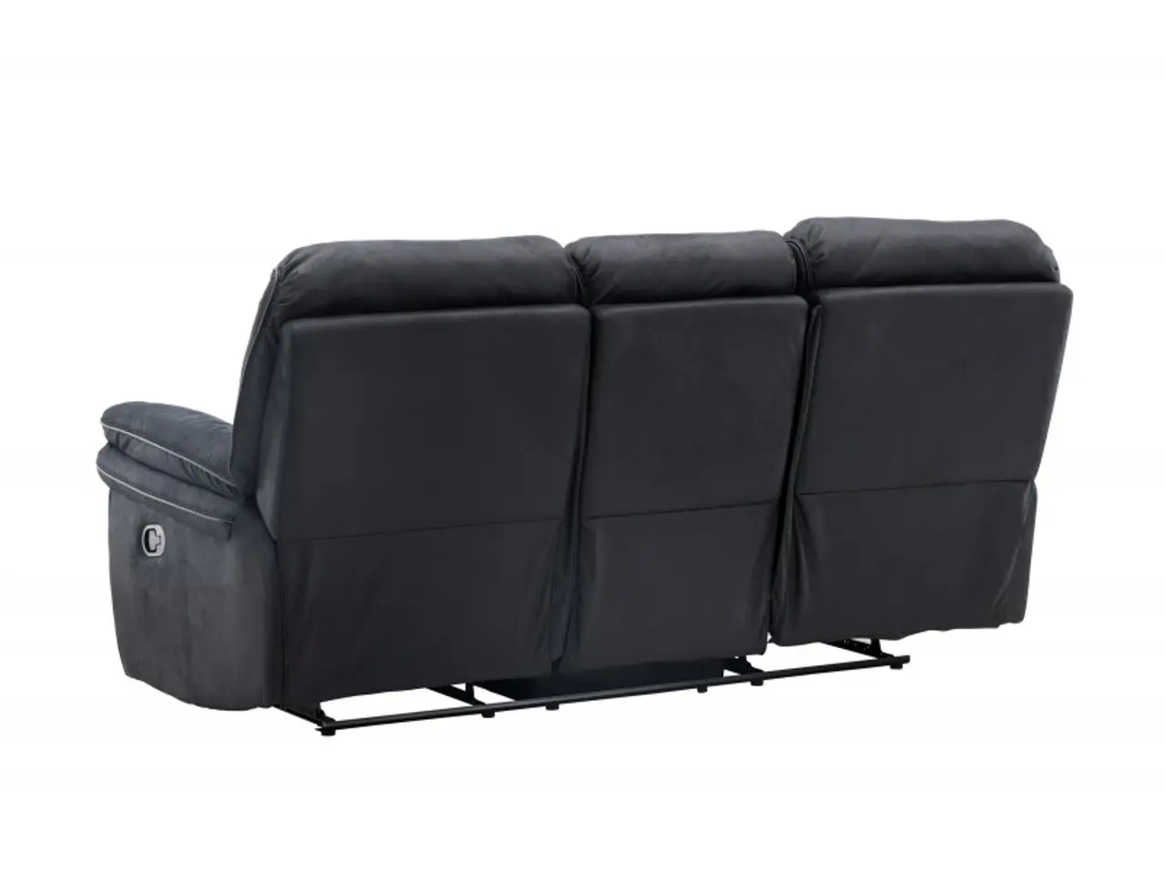 Billede 8 - Christopher 3 pers Recliner Sofa  - Sort Ruskindsblød mikrofiber