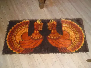 Rya tæppe m/ Urfugle