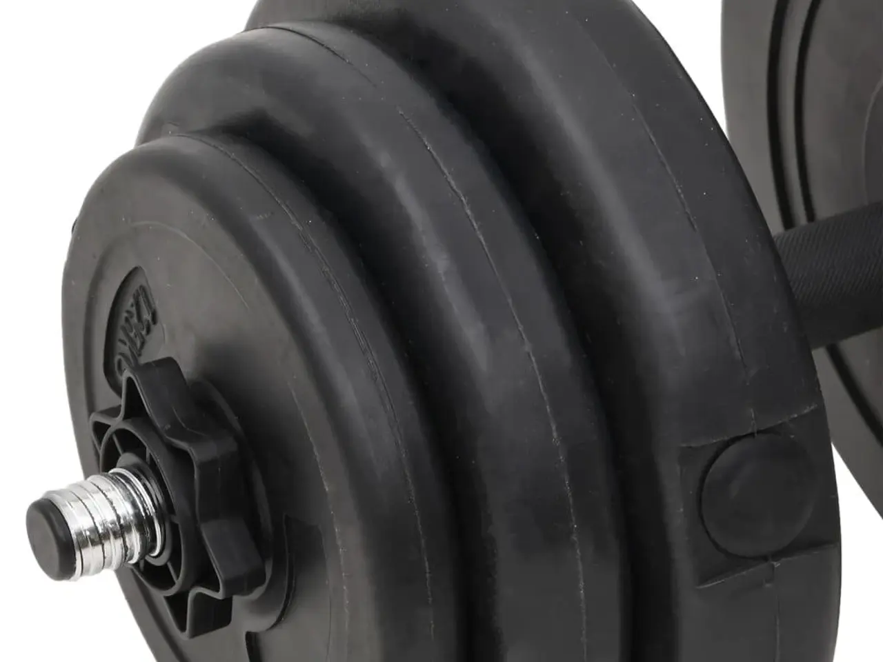 Billede 8 - Vægtstang og håndvægte med skiver - 60 kg sæt, sort
