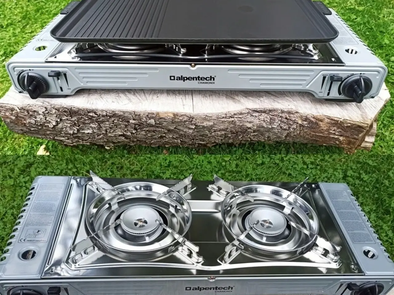 Billede 1 - NY! 4400W Bærbar Dobbelt Gaskomfur + Grillplade 