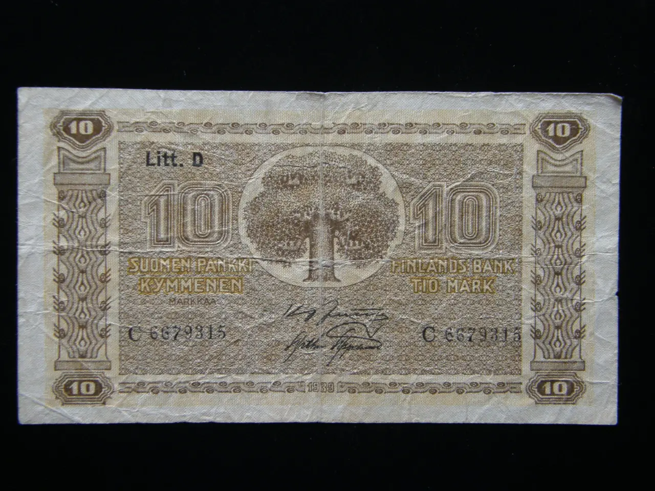 Billede 1 - Finland 10 Markkaa 1939 P70a Litt. D