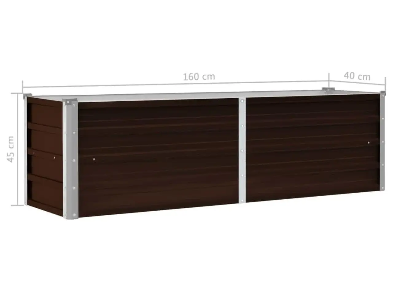 Billede 7 - Hævet plantekasse 160 x 40 x 45 cm - brun