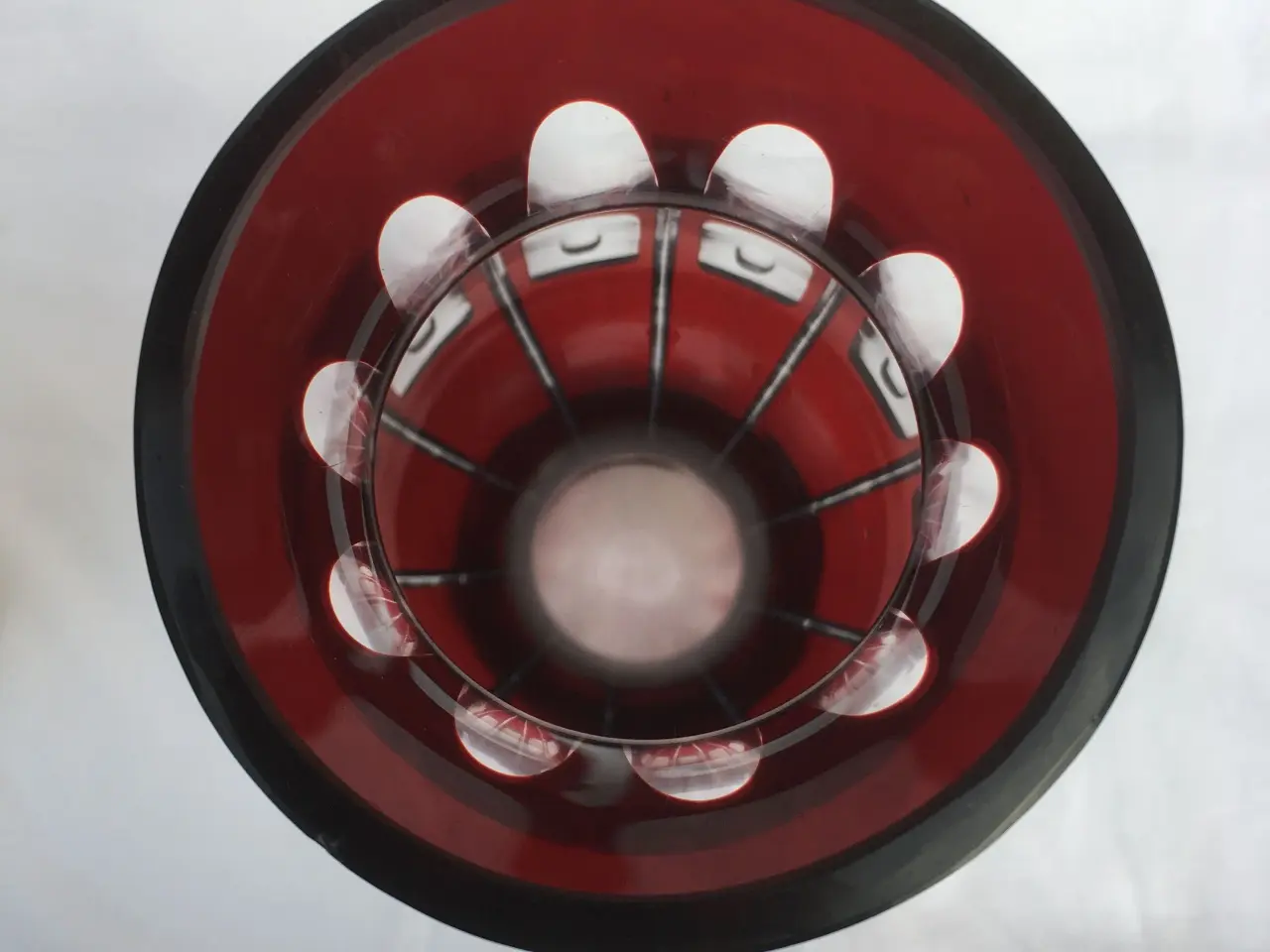 Billede 4 - Rød krystal glas vase