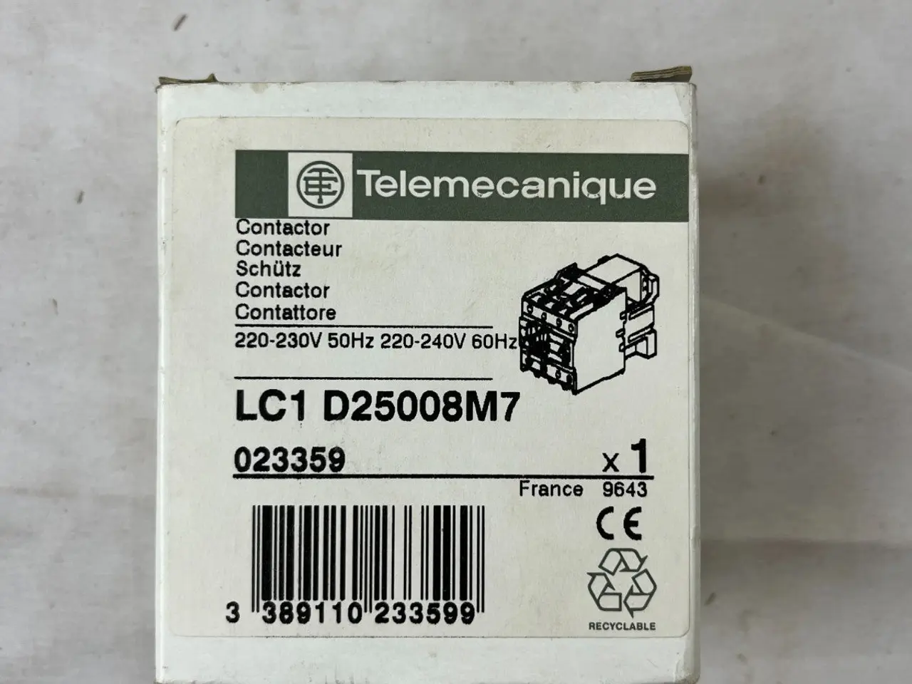 Billede 2 - Telemecanique LC1D25008M7 kontaktor 4-Pole 40A AC