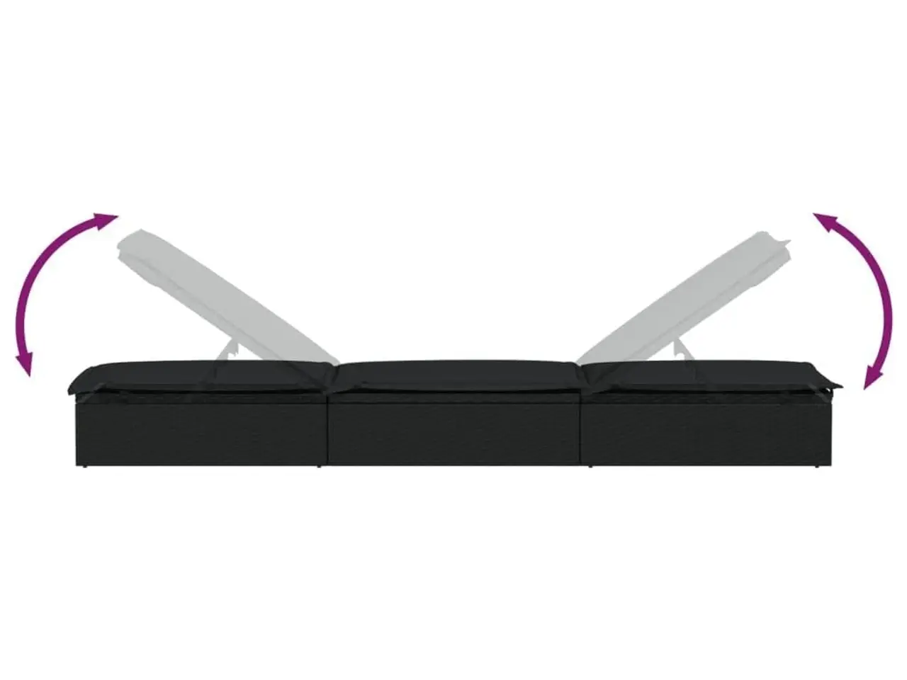 Billede 7 - Liggestol med bord i polyrattan - sort