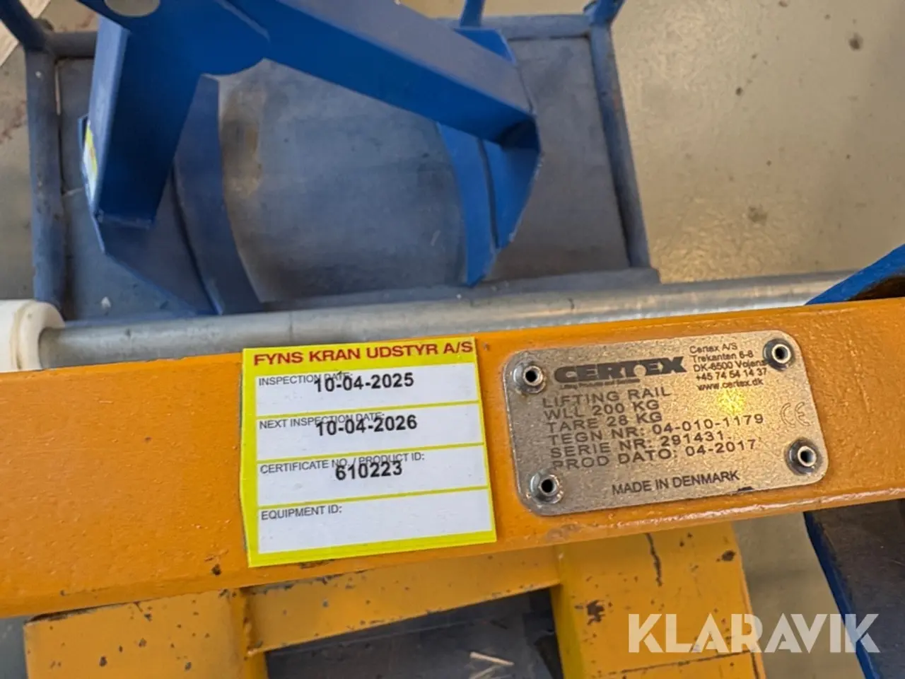 Billede 11 - Løfteåg Certex Lifting rail - 200kg