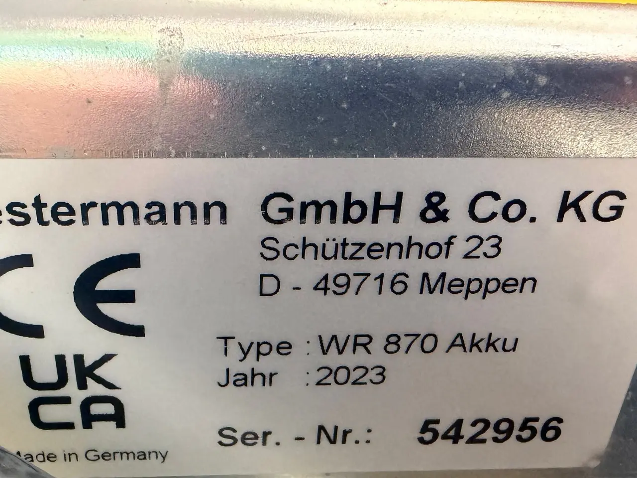 Billede 9 - Westermann WR 870 ACCU Elektrisk fejemaskine