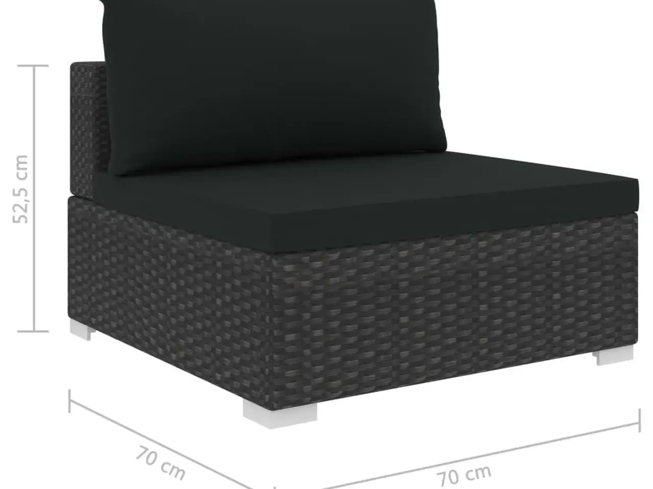 Billede 9 - Haveloungesæt 4 dele med hynder polyrattan sort