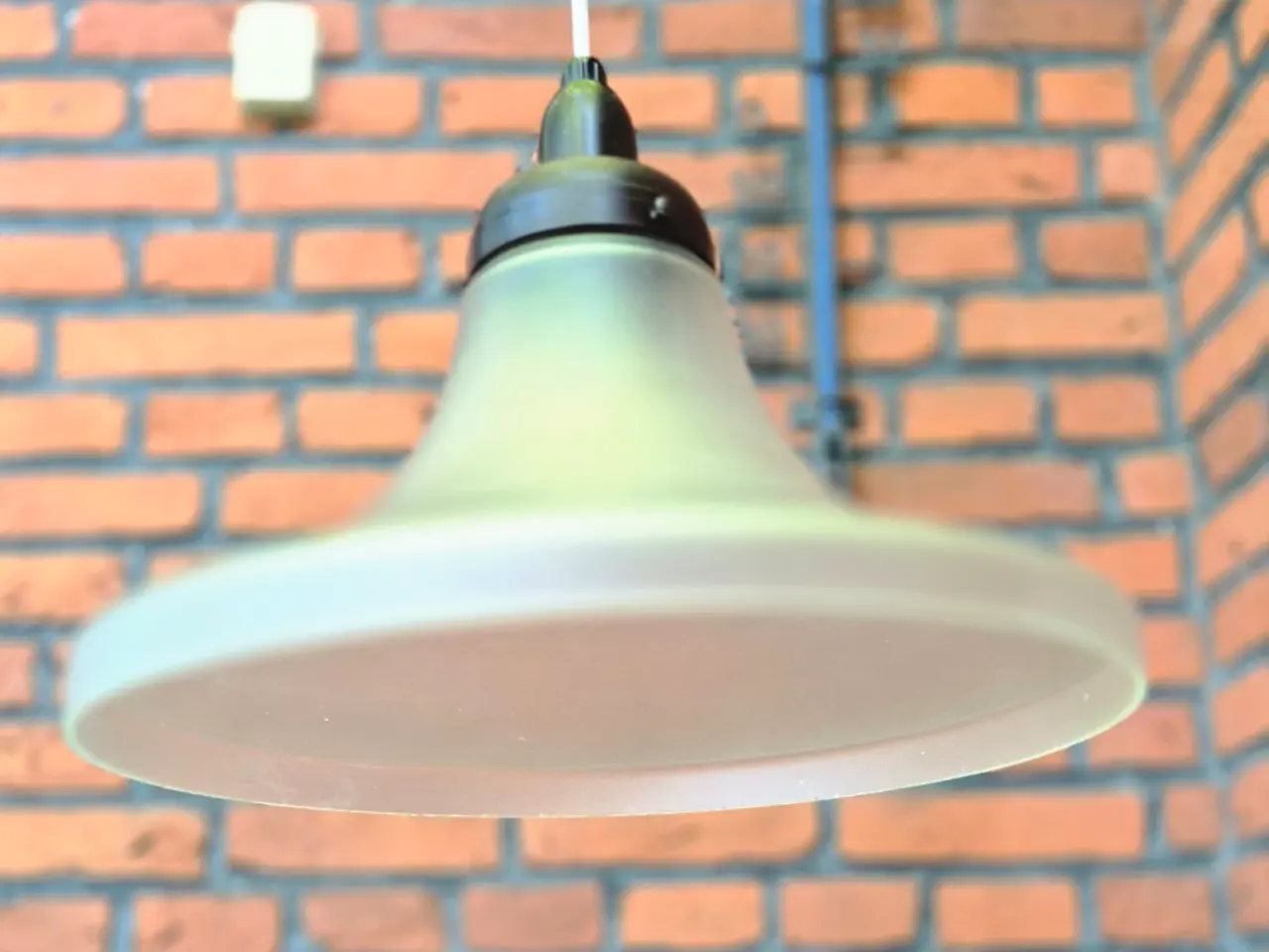 Billede 5 - Flot retrolampe i gråtonet glas