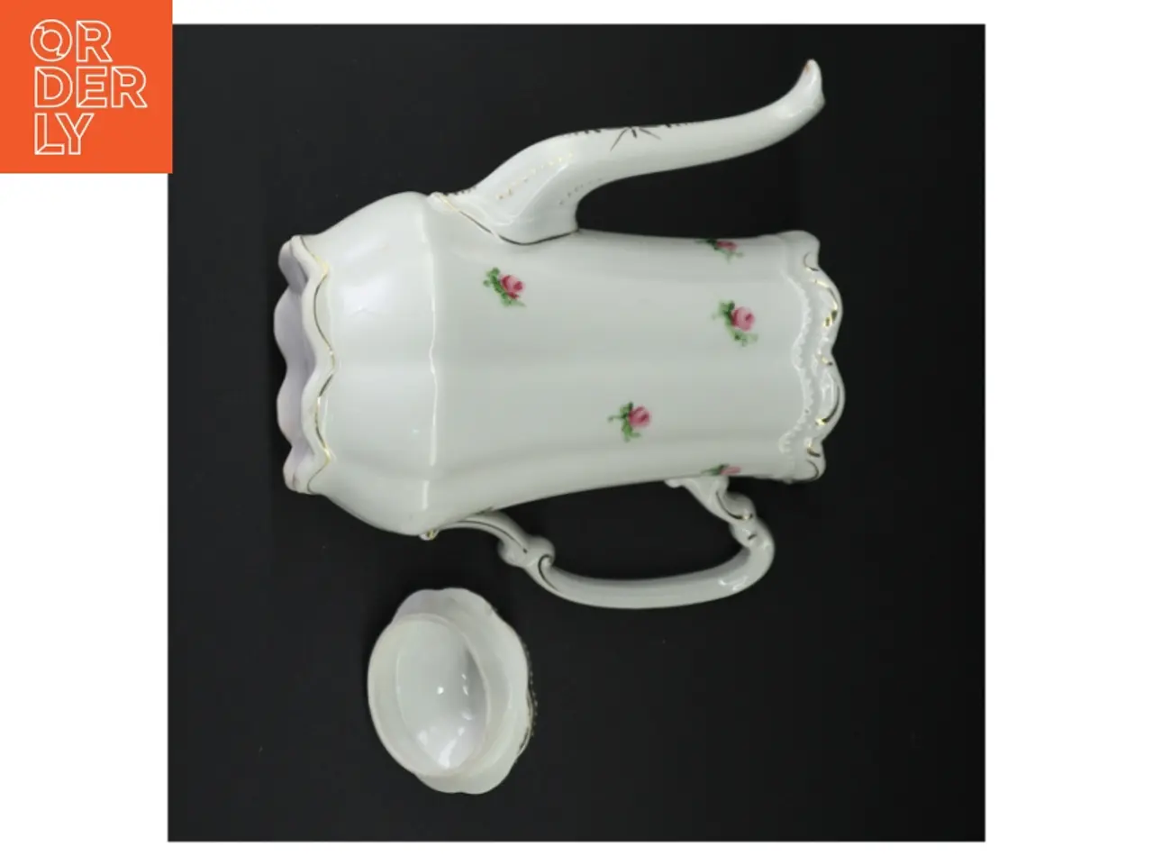 Billede 4 - Porcelæns tekande med blomsterdekoration