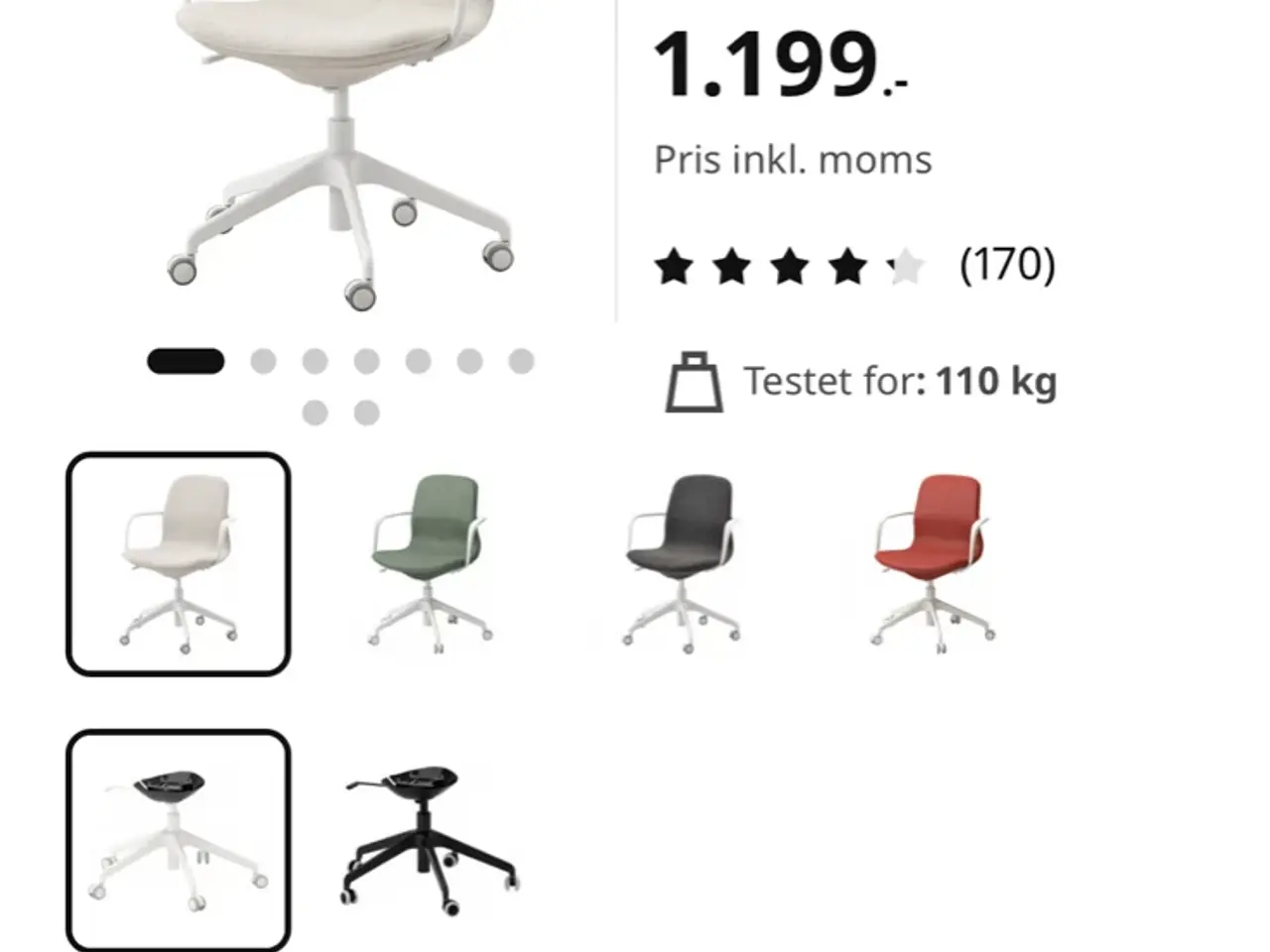 Billede 7 - IKEA LÅNGFJÄLL Kontorstol