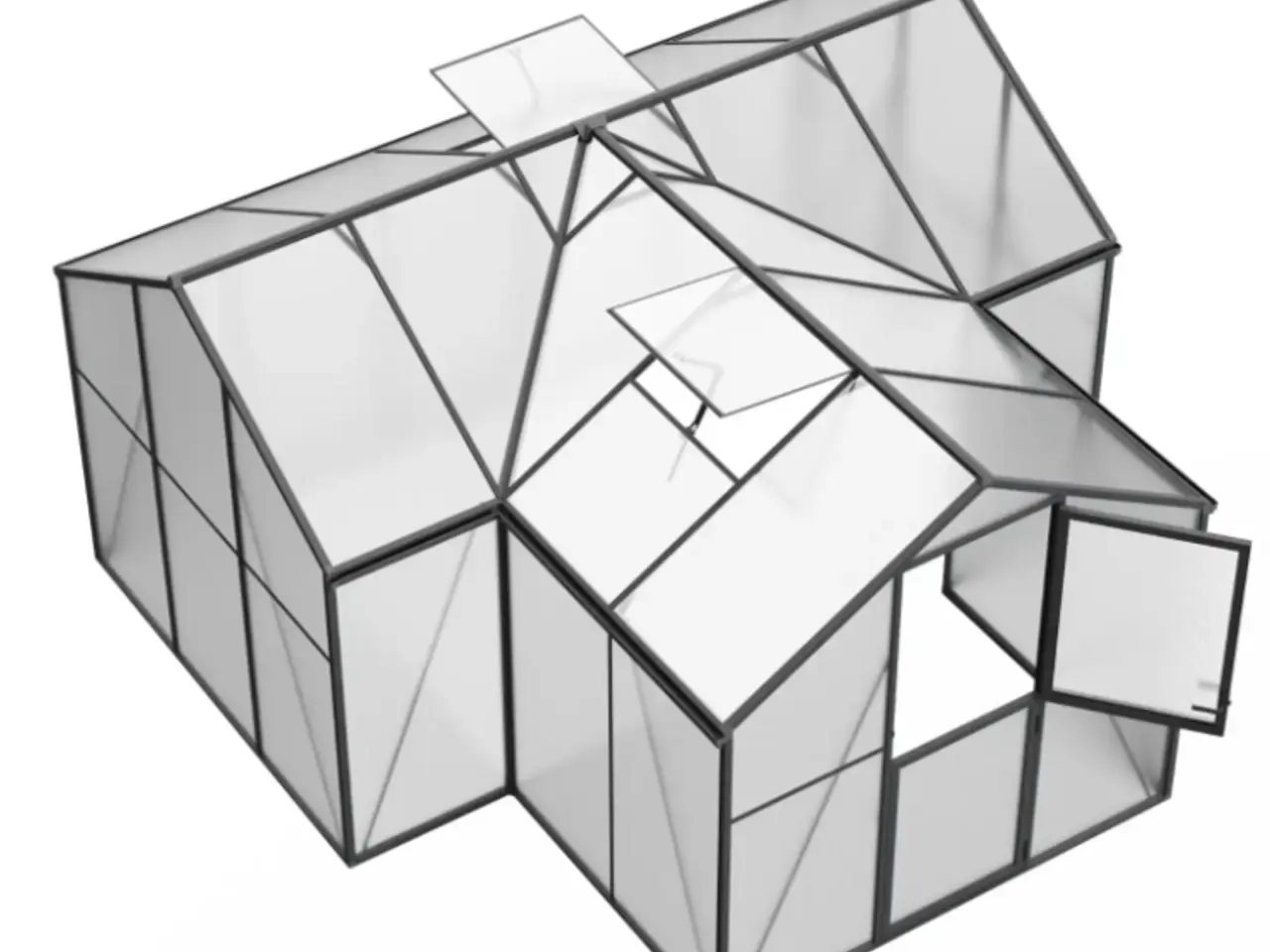 Billede 1 - Drivhus T-formet Premium Sort - Polycarbonat 14,6m2