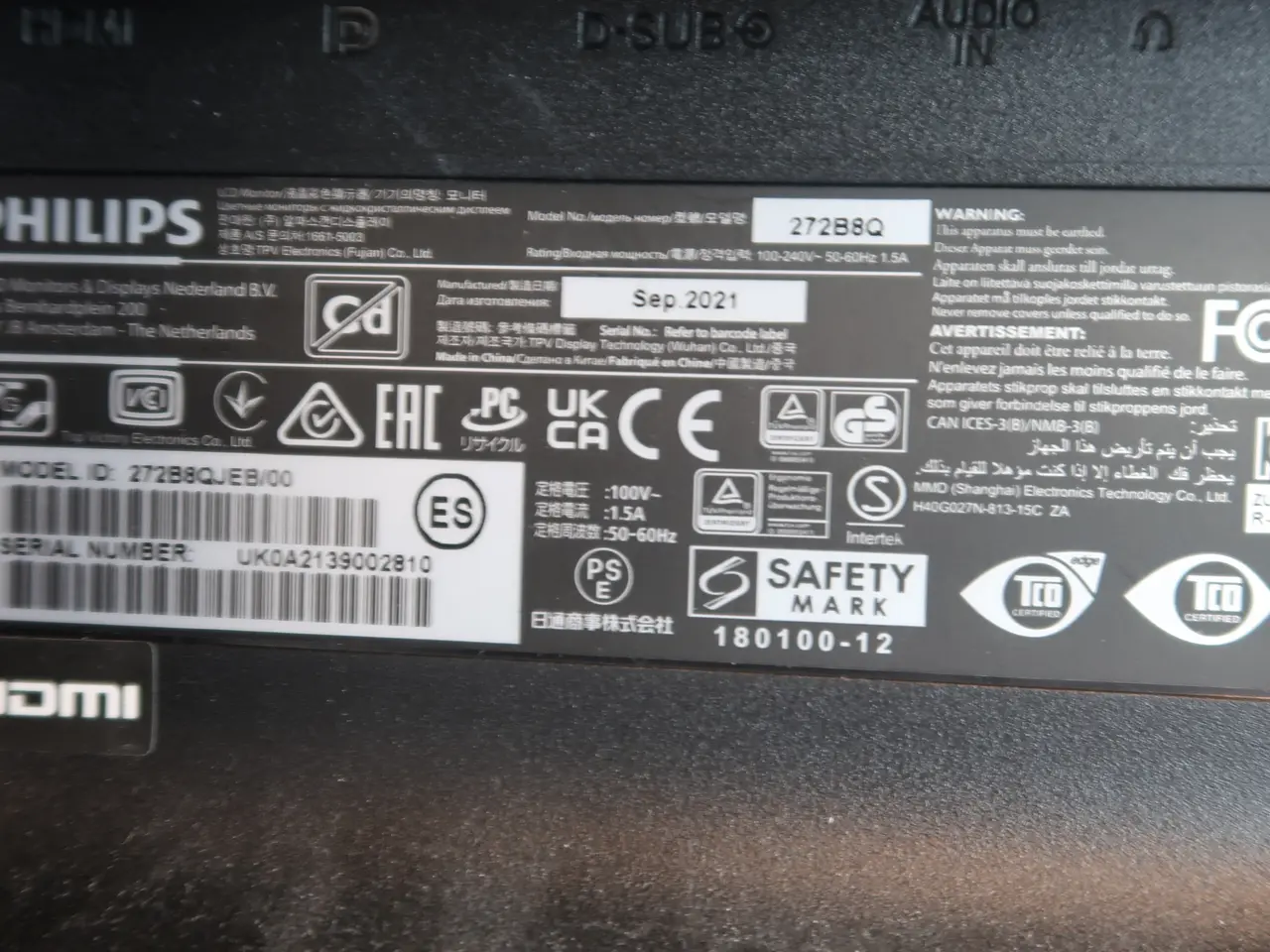 Billede 3 - 2 stk. Computerskærme Brilliance PHILIPS 272B8Q