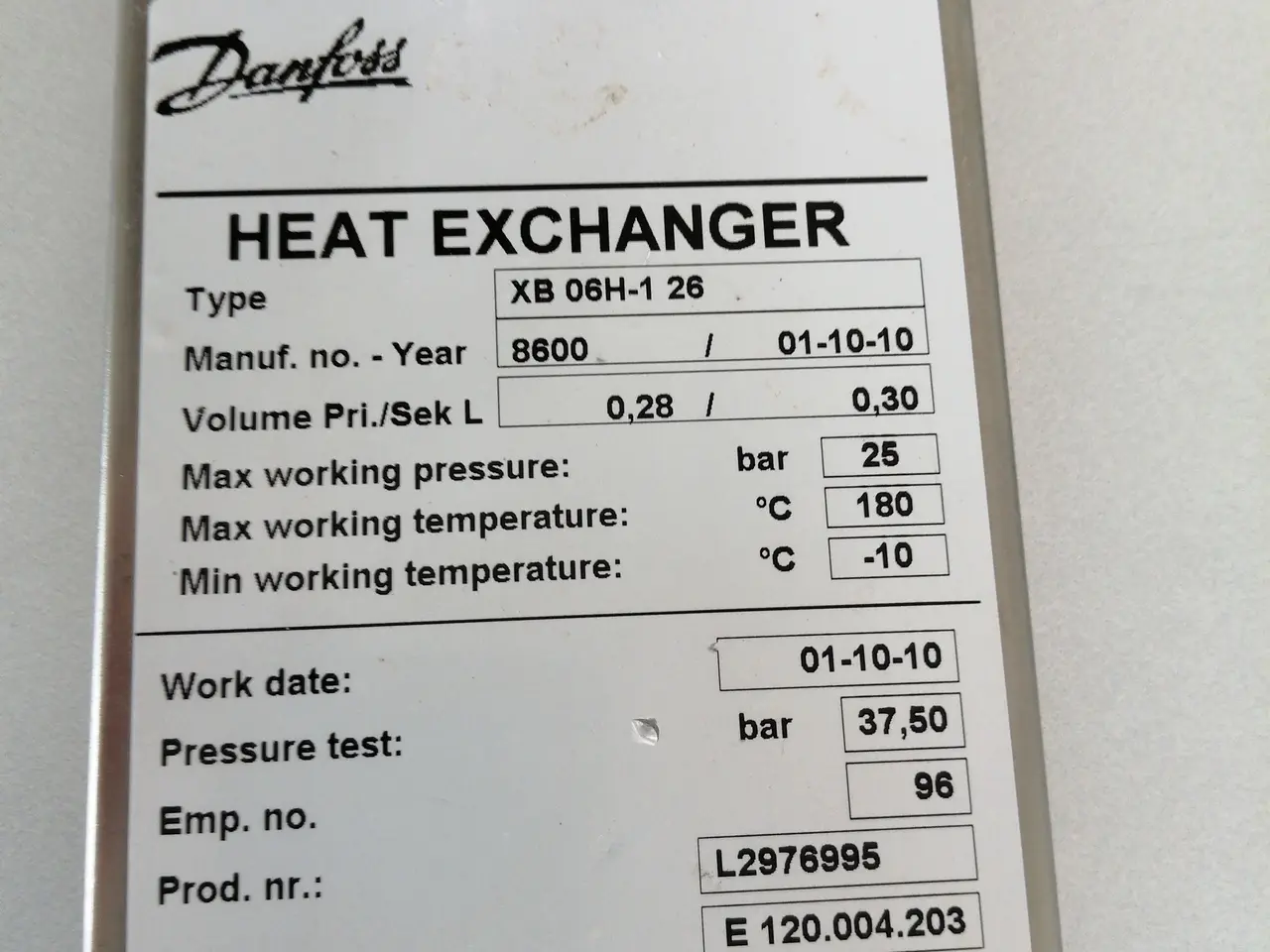 Billede 1 - Danfoss Varmevekslere 