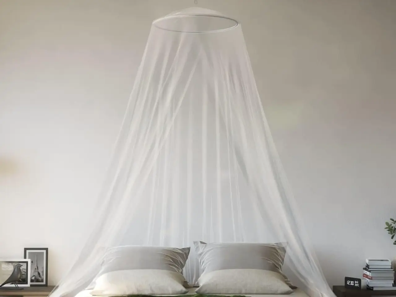 Billede 1 - Myggenet til seng - rund model 56×56×220 cm, hvid polyester