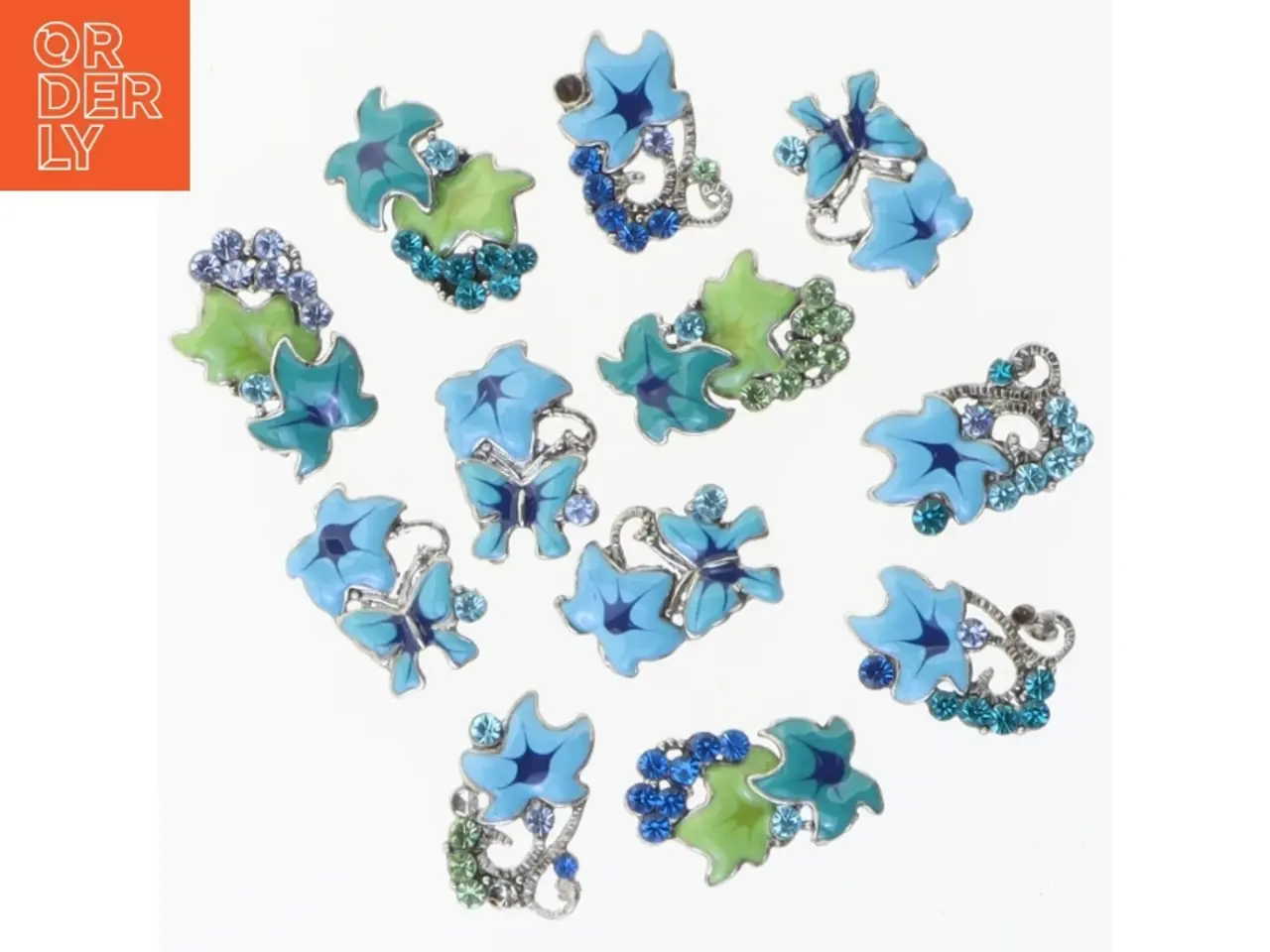 Billede 1 - Samling af emaljerede charms (str. 2,5x1,6 cm)