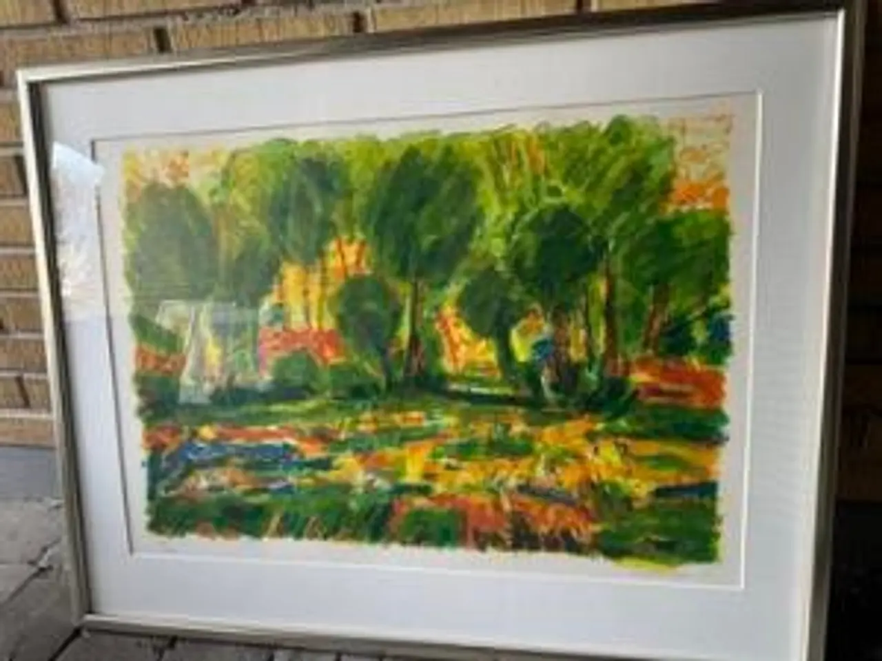 Billede 1 - Kai Lindeman. Litografi.1992. (90x68)Farverigt lan