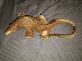 Smuk Balinesisk Håndskåret Leguan/Iguana