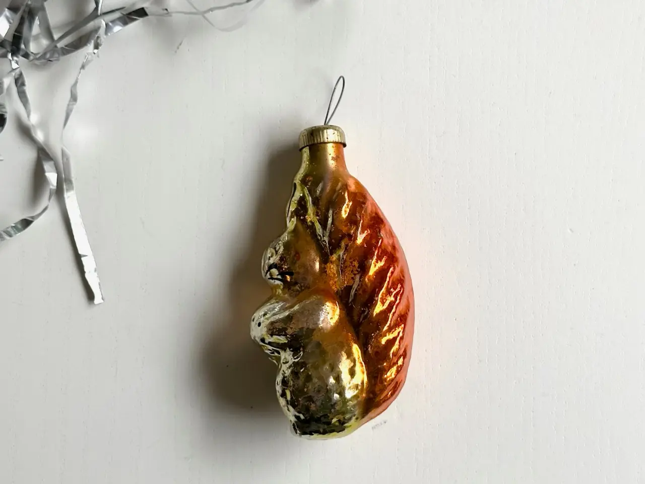 Billede 2 - Vintage juleornament, orange egern