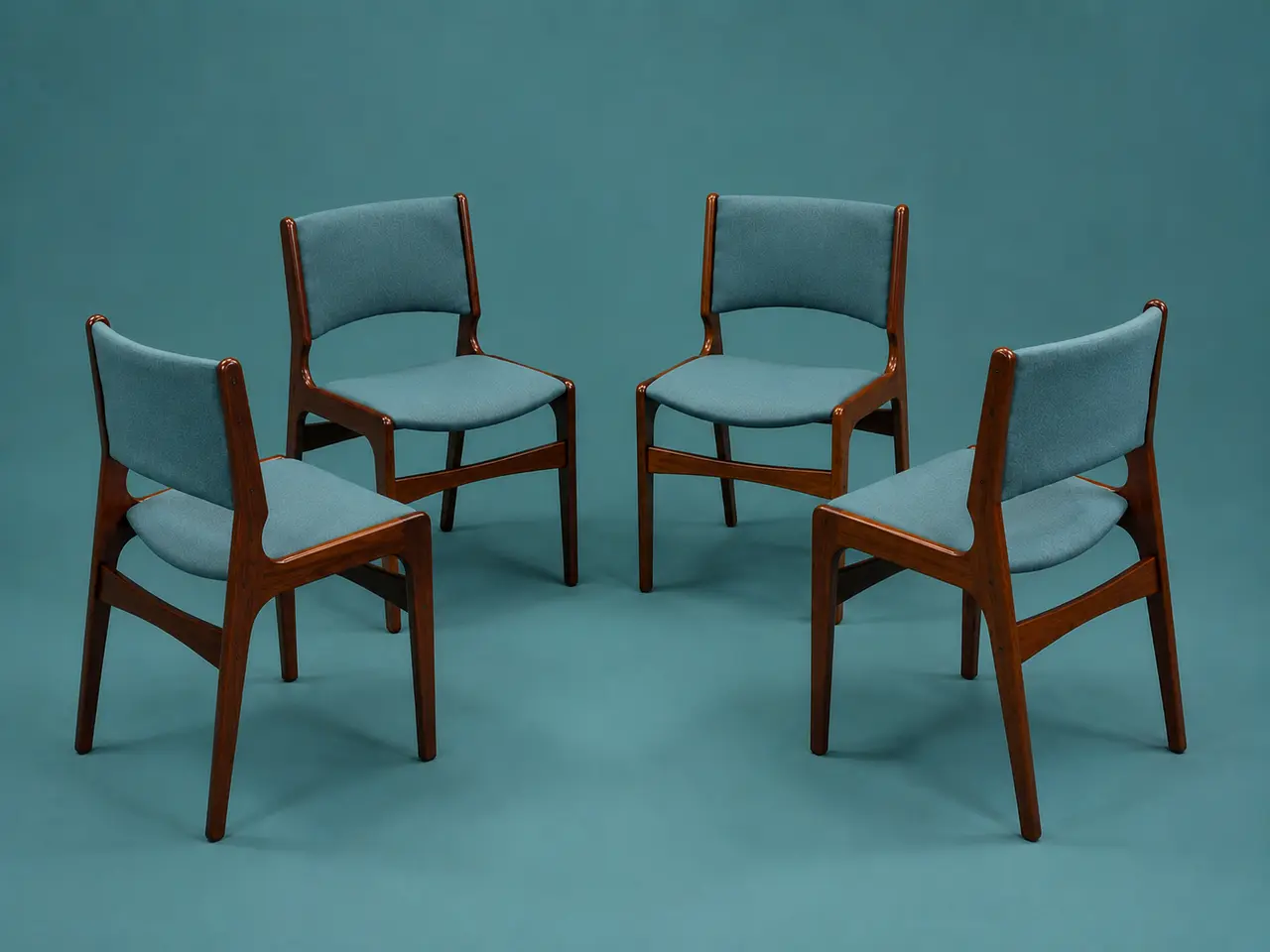 Billede 5 - Smukke Erik Buch spisebordsstole i teak (Model 89)