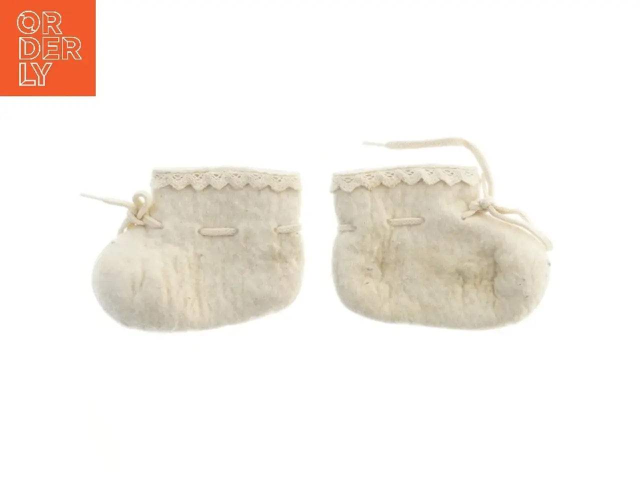 Billede 2 - Hvide babystøvler i uld (str. 12 cm)
