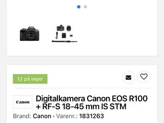 Canon R100 RF-S 18-45 mm F4.5- 6.3 IS STM