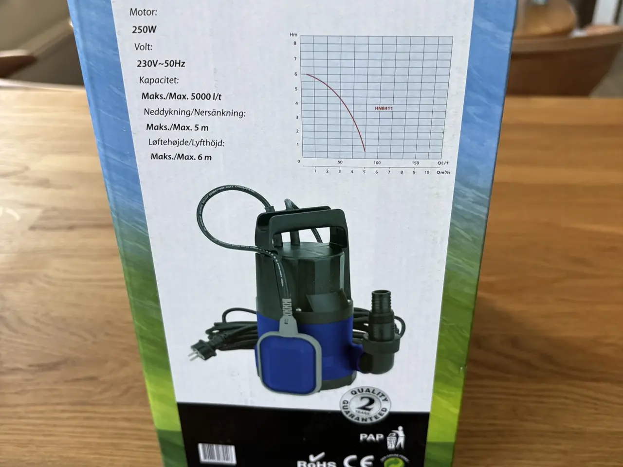 Billede 3 - Selekta HN8411 dykpumpe med flyder 250W